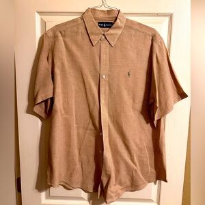 Polo by Ralph Lauren 100% Linen Button Down Short Sleeve Shirt